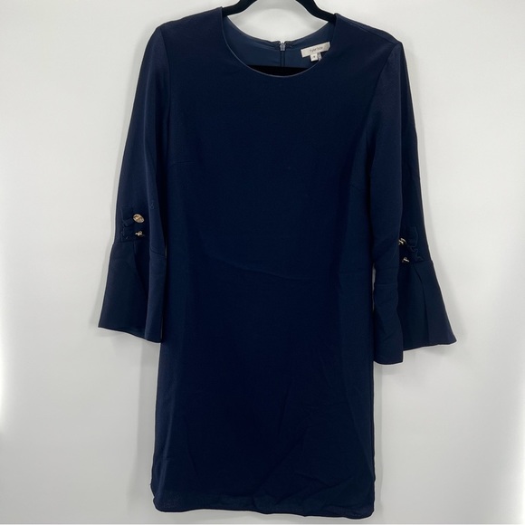 Unilexi Women's Collared Long Sleeve Shirt Dress - Mini Shift Tunic With Ruffle Hem & Pockets